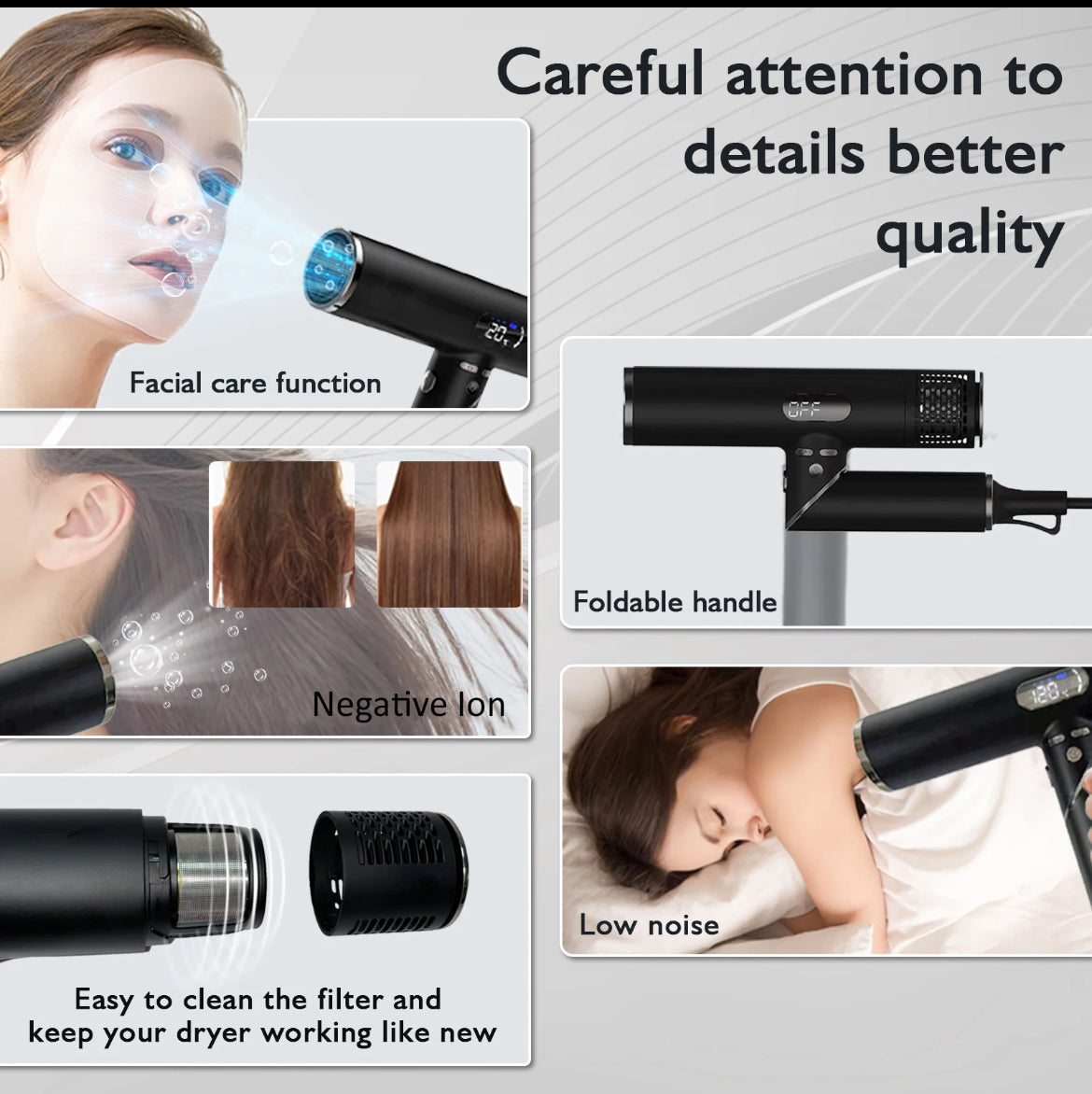 Professional Ionic Hair Dryer – Fast Drying, No Heat Damage for Straight & Wavy Hair